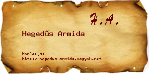 Hegedűs Armida névjegykártya